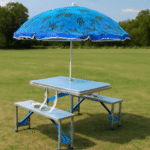 Folding Outdoor Table – With Umbrella Slot