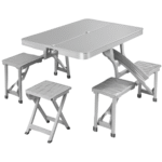 Folding Picnic Table with 4 Chairs Grey