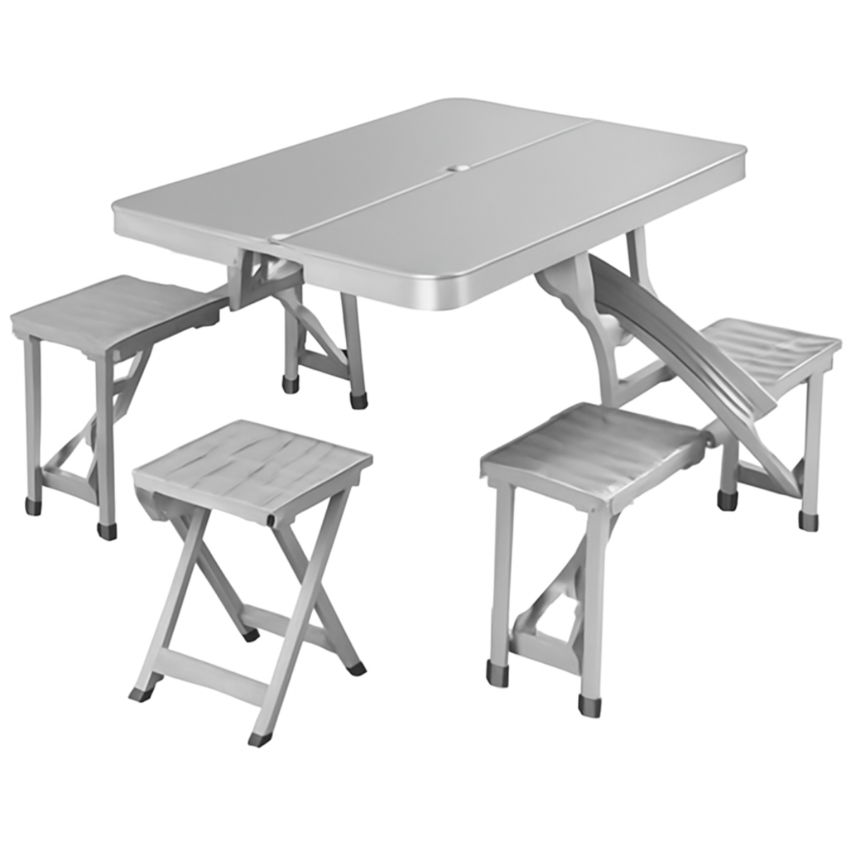 Folding Picnic Table with 4 Chairs Grey