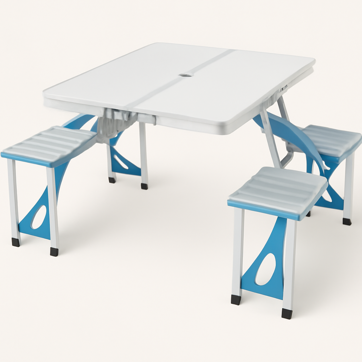 Folding Picnic Table with 4 Chairs Grey